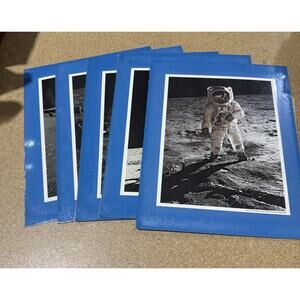Vintage Apollo 11 NASA Kodak Ektachrome Photo Print Set of 5 - 11x14 Mounted